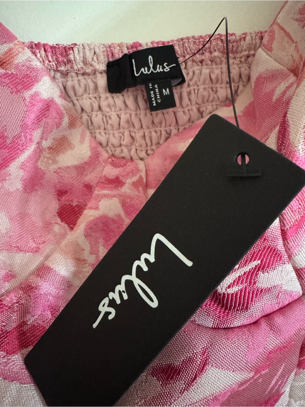 Lulu's Pink Floral Satin Maxi Dress - Picture 2 of 4